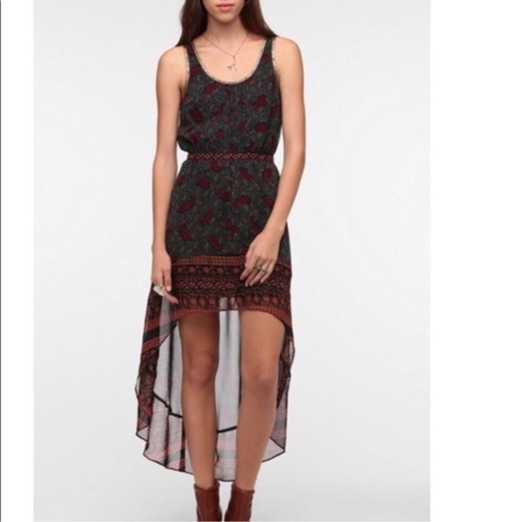 Ecote Dresses & Skirts - Ecote Black and Red High Low Dress